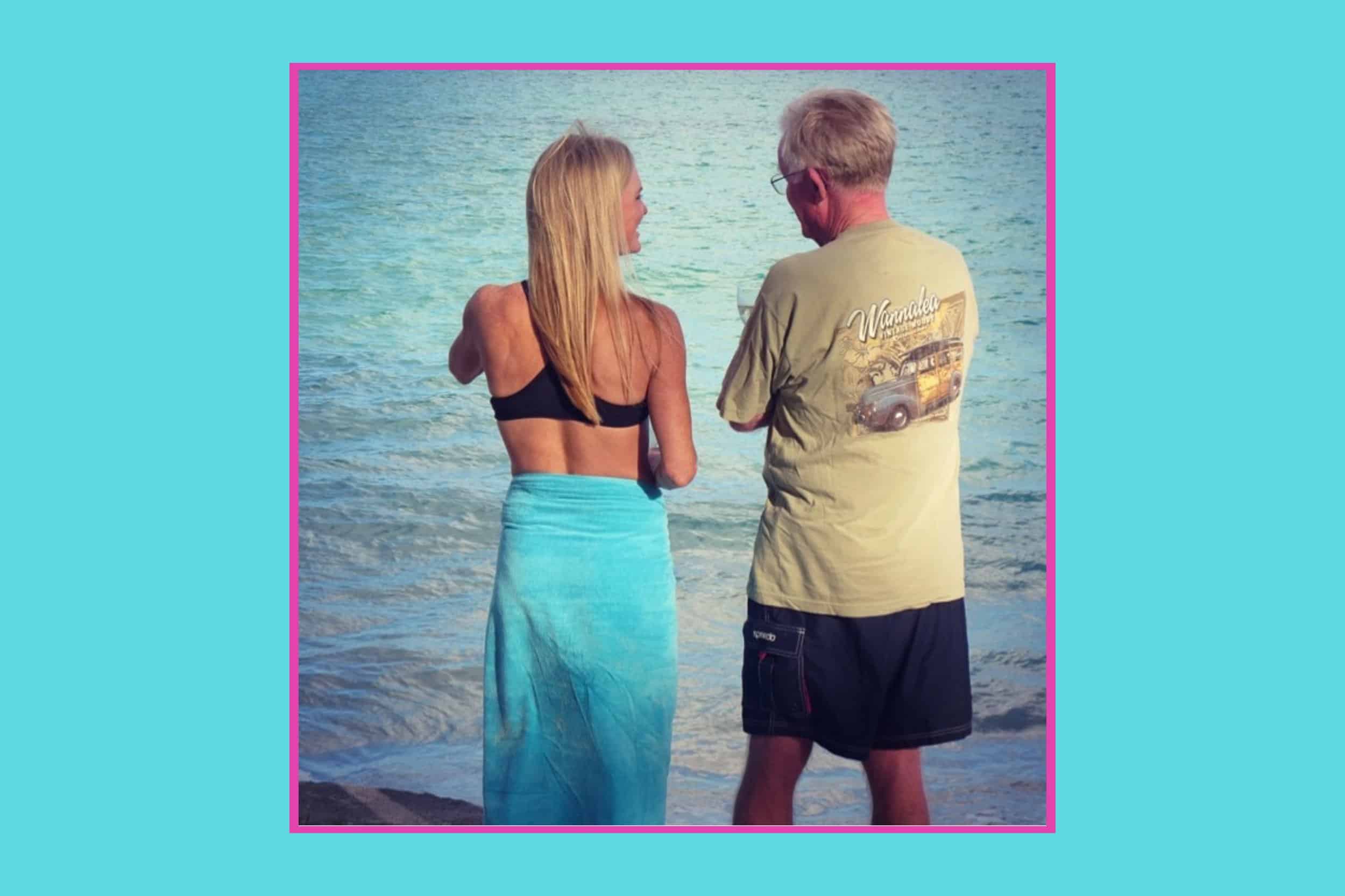 middle-aged husband and wife enjoying time by the sea