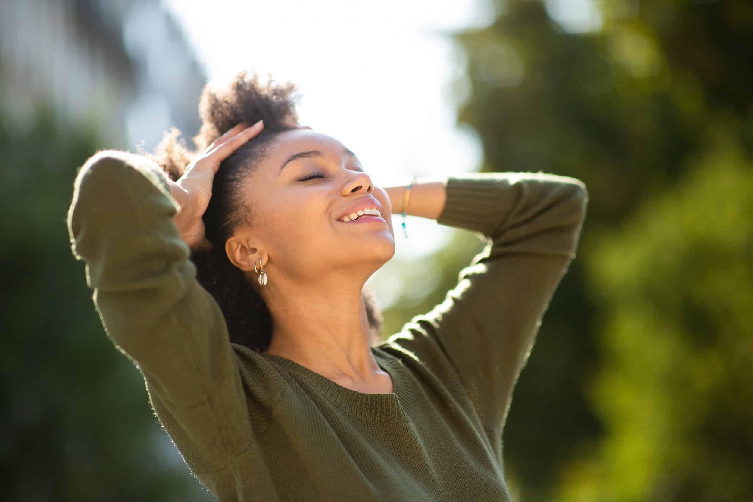 woman relieved from all of her troubles